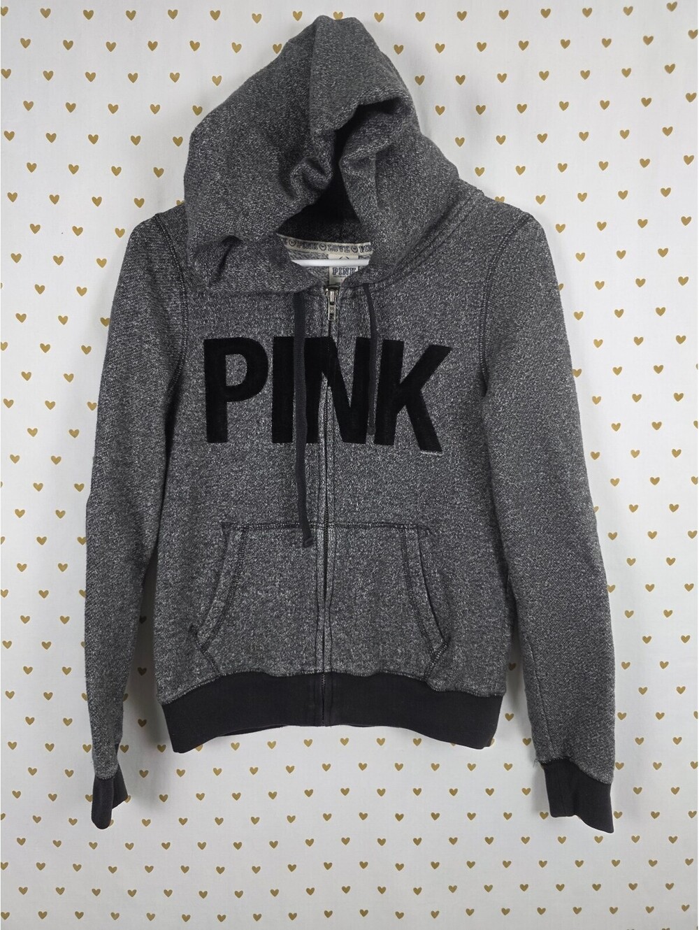 Victorias Secret Pink Vintage Logo full zip Hoodie Jacket Small